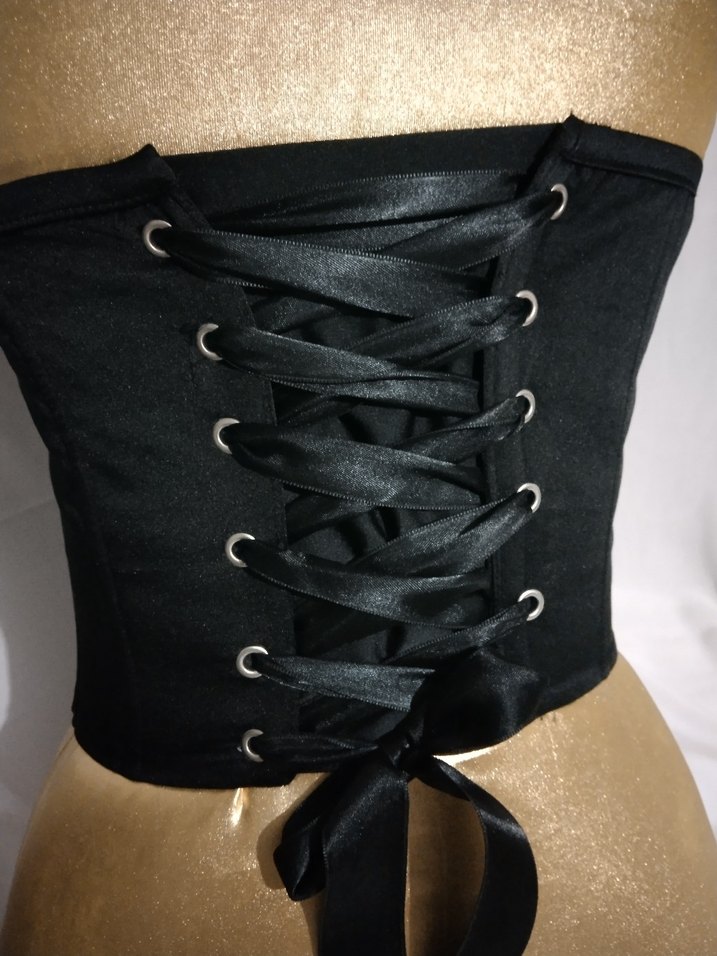 Siyah Gotik Straplez Midi Bustiyer - Görsel 4