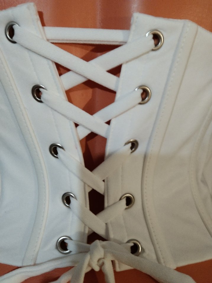 Beyaz Straplez Korse Mini Bustiyer - Görsel 3