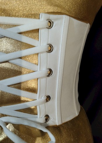 Beyaz Straplez Korse Bustiyer - Görsel 4