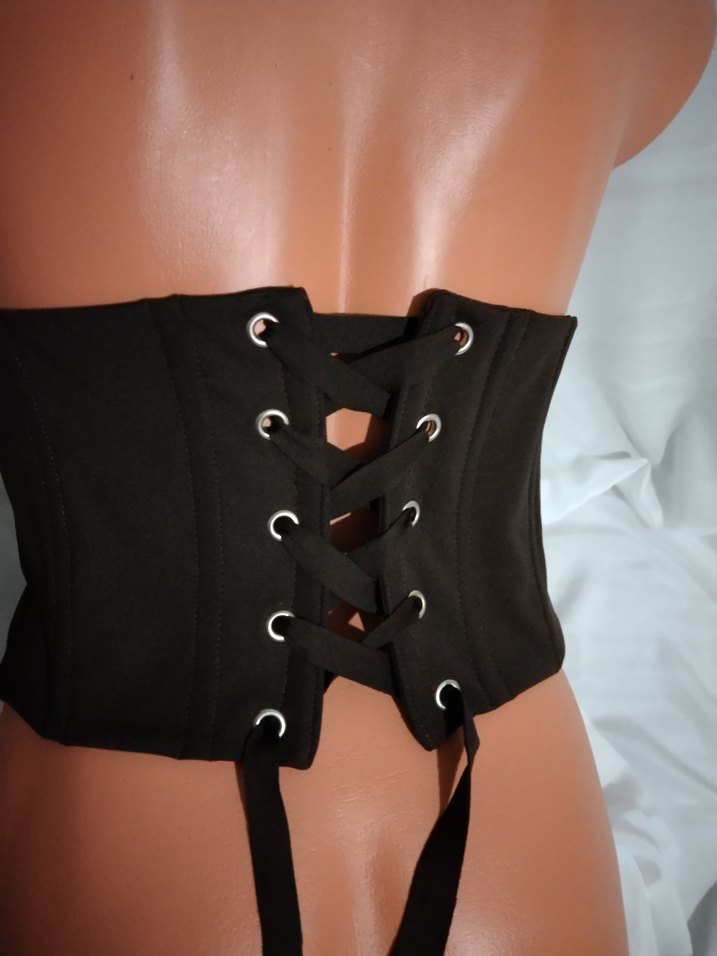 koyu kahverengi  kemer model Gotik Büstiyer - Görsel 4