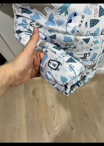 Defacto Gri Baskılı Bebek Tulumu Kürklü