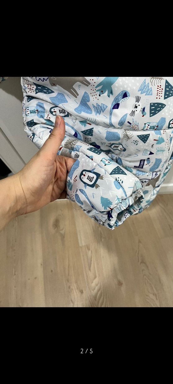 Gri Baskılı Bebek  Tulumu Kürklü - Görsel 2