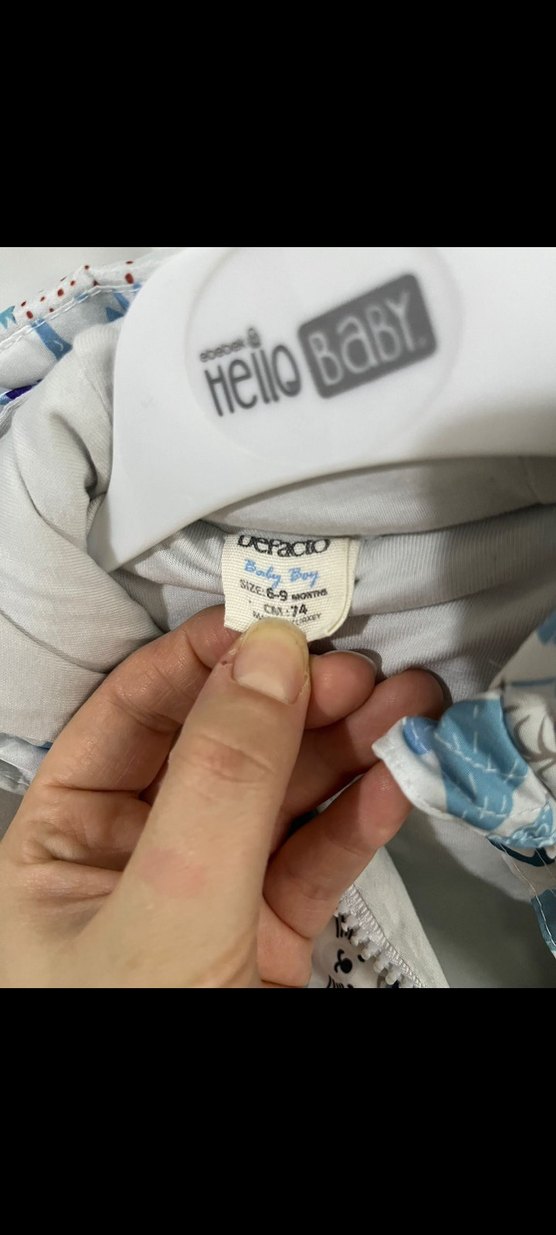 Gri Baskılı Bebek  Tulumu Kürklü - Görsel 4