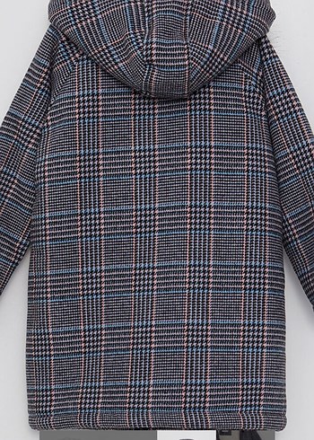 Gri Ekose Kürklü Kız Çocuk Kaban - Görsel 3