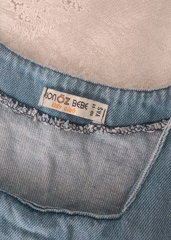 11-12 Yaş Beden mavi Renk Nakışlı Jean Kız Tulum Rüya Bohem
