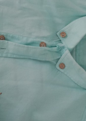 Düğmeli Beyaz Erkek Kısa Kollu Gömlek - Görsel 3