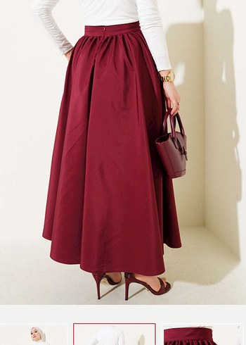 Bordo tafta kloş etek - Görsel 3