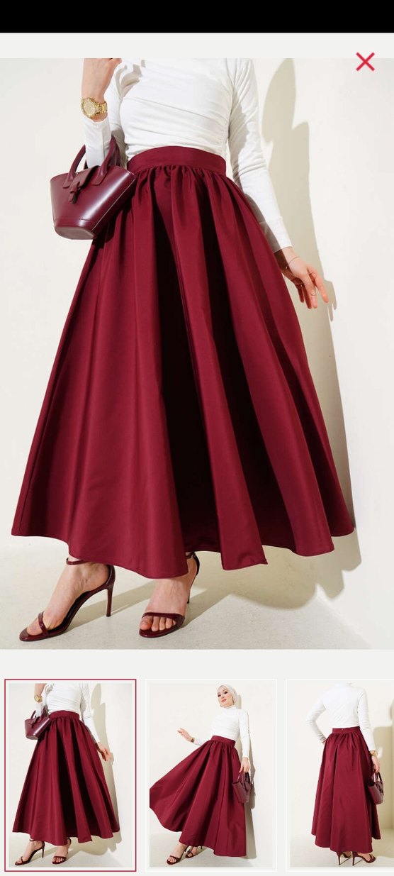 Bordo tafta kloş etek - Görsel 2