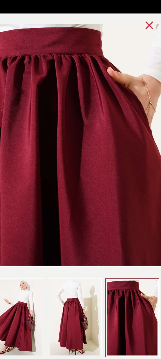 Bordo tafta kloş etek - Görsel 4