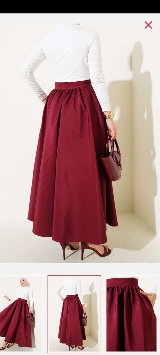 Bordo tafta kloş etek - Görsel 3