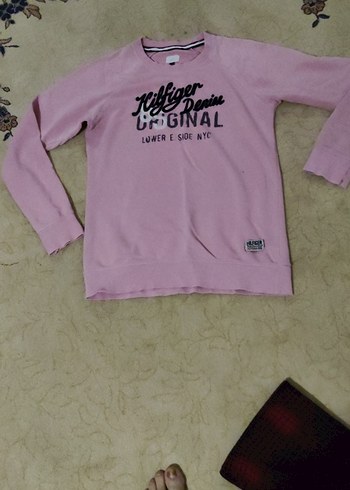 Pembe Oversize Sweatshirt, Uzun Kollu, Baskılı