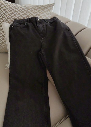 Kadın kahve Bol Kesim  Denim Pantolon - Görsel 2