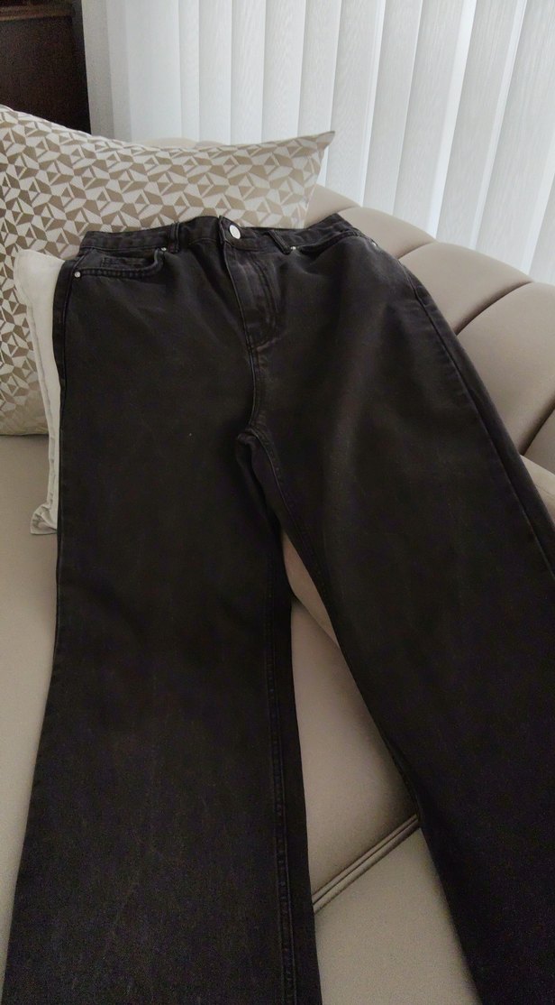 Kadın kahve Bol Kesim  Denim Pantolon - Görsel 2