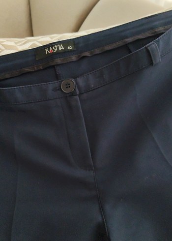 Kadın Lacivert Kumaş Kumaş Pantolon - Görsel 2