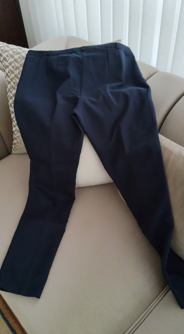 Kadın Lacivert Kumaş Kumaş Pantolon - Görsel 3