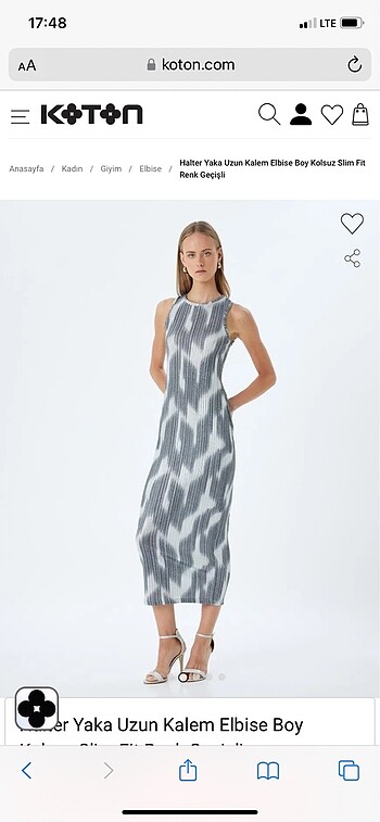 Slim Fit simli elbise