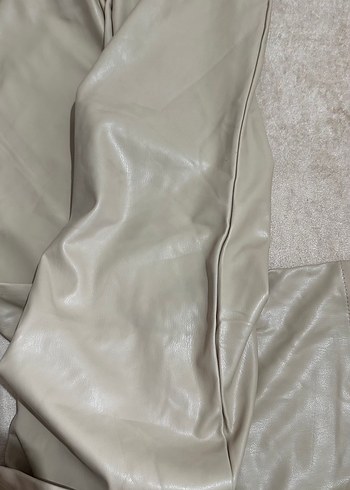 Kadın Bej Deri Cigarette Pantolon - Görsel 9