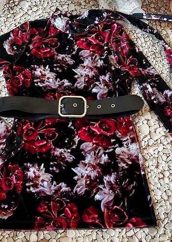 Bordo Uzun Kollu Drapeli Bohem Kadın Bluz - Görsel 2