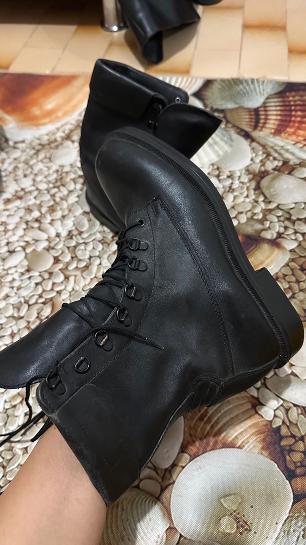 Siyah Bağcıklı Erkek Goth Botları - Görsel 5