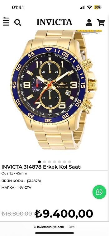 INVICTA 314878 Erkek Kol Saati
