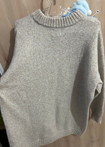 Bej Kadın Örgü Triko Kazak Elbise - Görsel 6