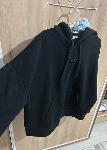 Uspa Siyah Kapüşonlu Kadın Sweatshirt - Görsel 4