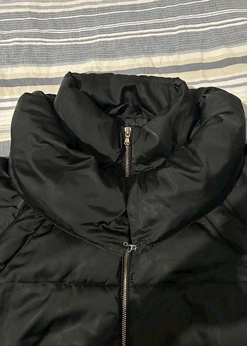 Colins Marka Detaylı Siyah Kadın mont - Görsel 4