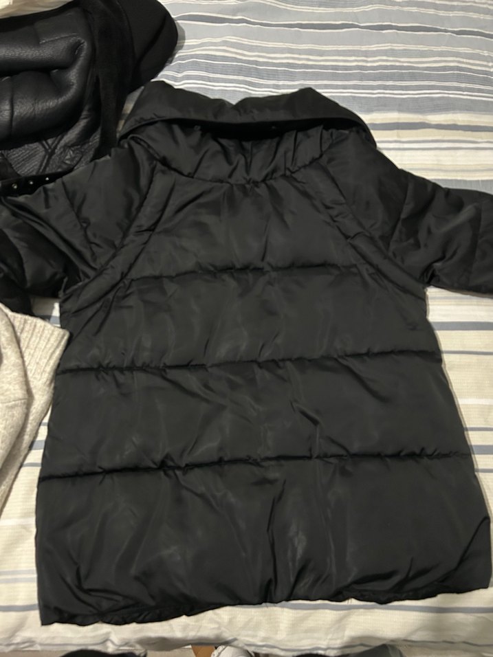 Colins Marka Detaylı Siyah Kadın mont - Görsel 5