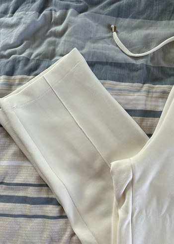 Seçil marka Beyaz Rahat Kesim Kadın bilek boy Pantolon - Görsel 3