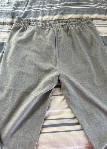 Koton Gri Keten Kadın Rahat Kesim Pantolon - Görsel 5