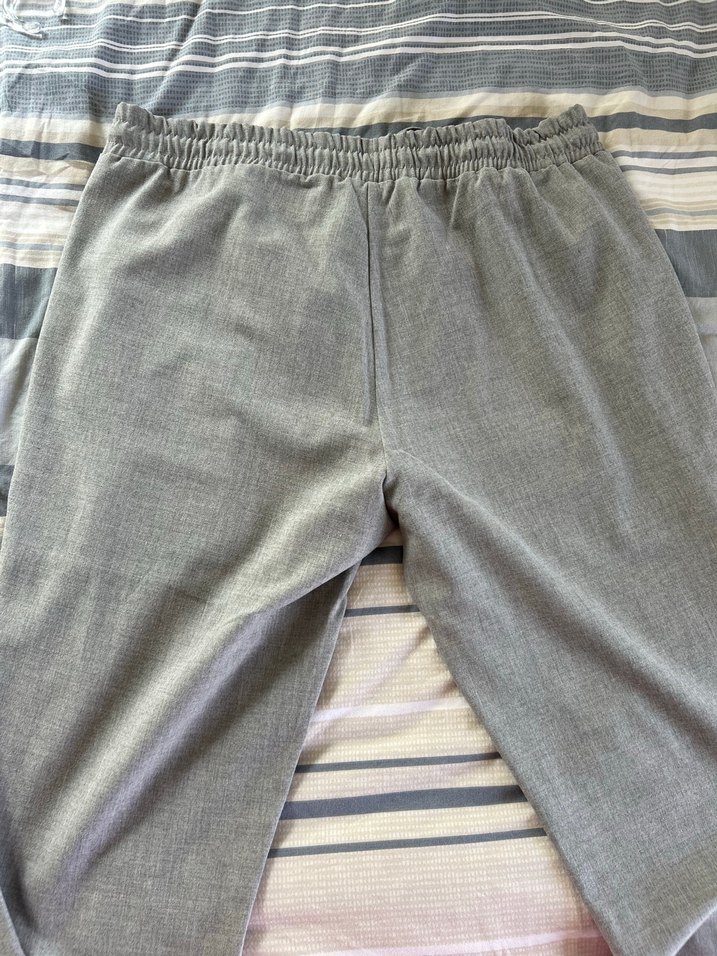 Koton Gri Keten Kadın Rahat Kesim Pantolon - Görsel 5