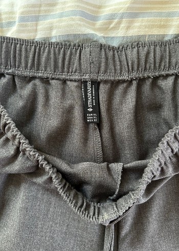 Gri Keten Rahat Kesim bol paça Pantolon - Görsel 5