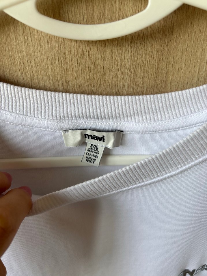 Mavi marka Beyaz Oversize  Tişört - Görsel 2