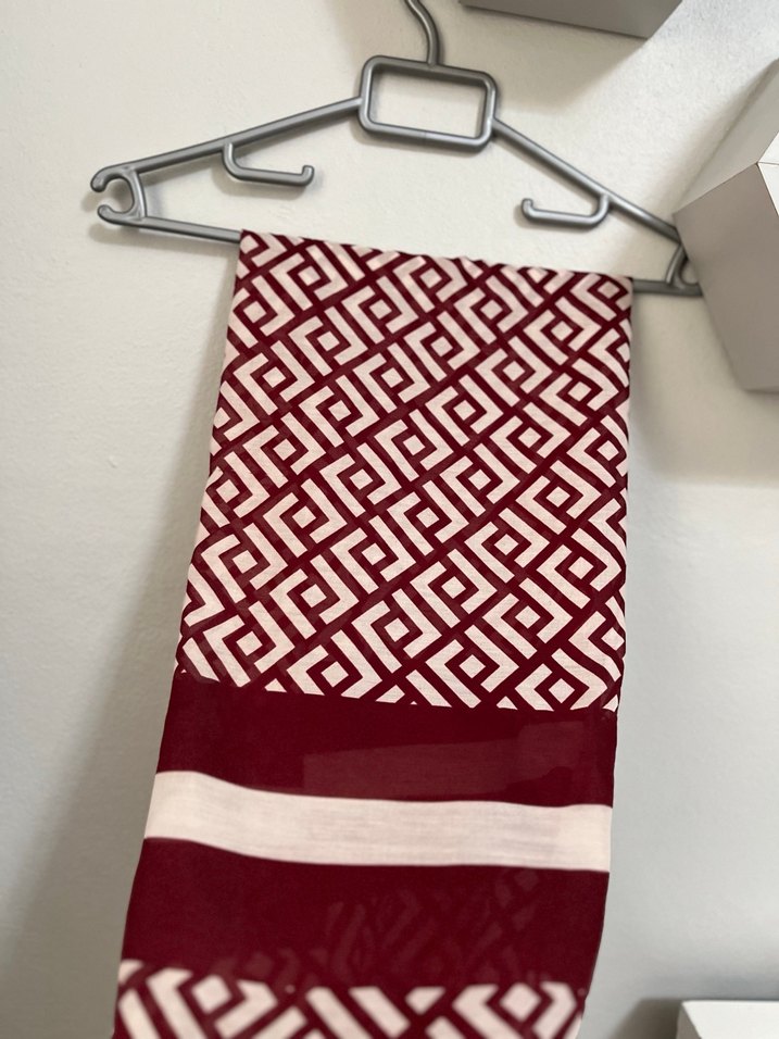 BEYMEN MUADİLİ Bordo Desenli Kadın Şal - Görsel 3