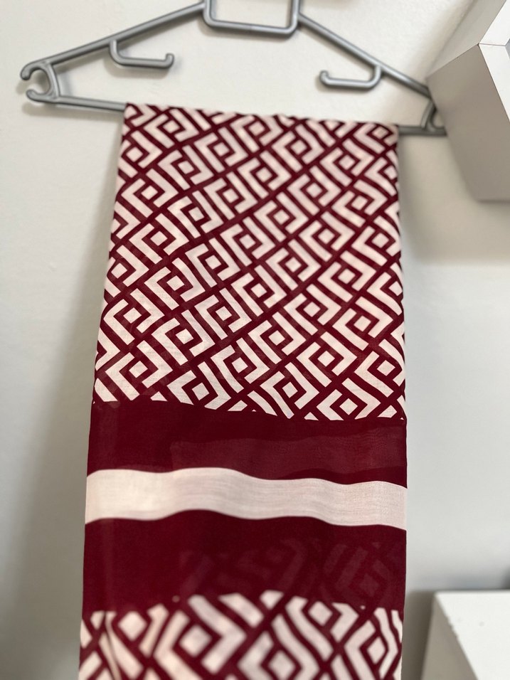 BEYMEN MUADİLİ Bordo Desenli Kadın Şal - Görsel 4