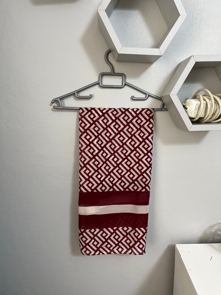 BEYMEN MUADİLİ Bordo Desenli Kadın Şal - Görsel 5