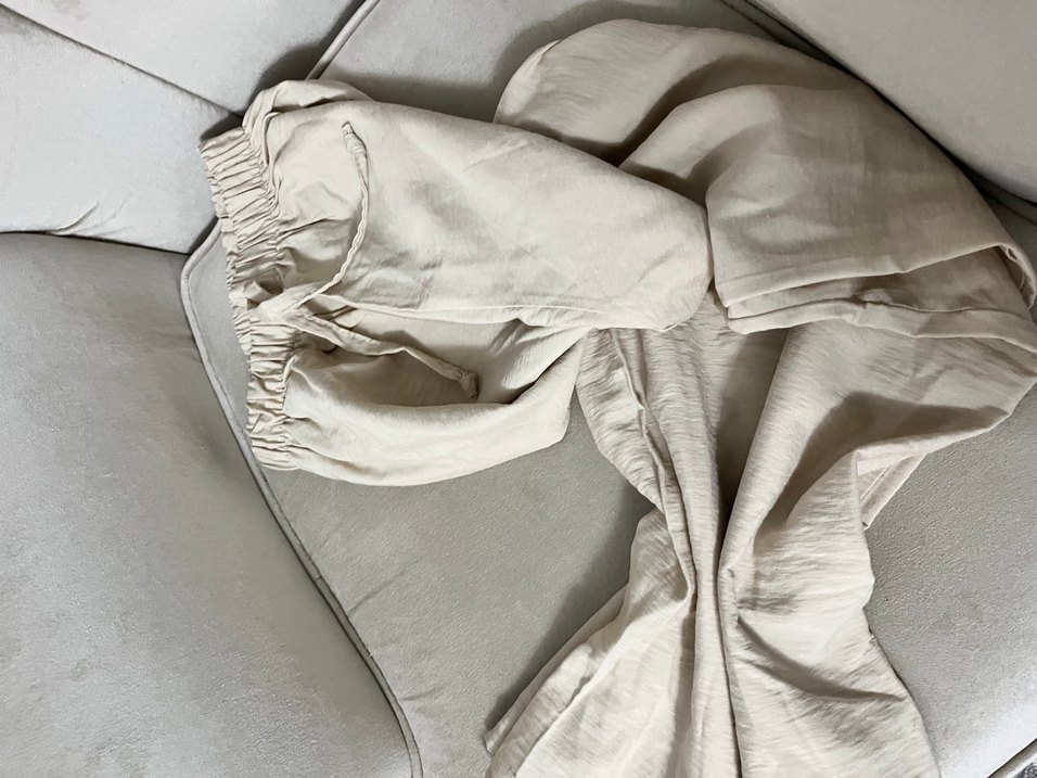 Bej keten krem rengi pantolon - Görsel 2