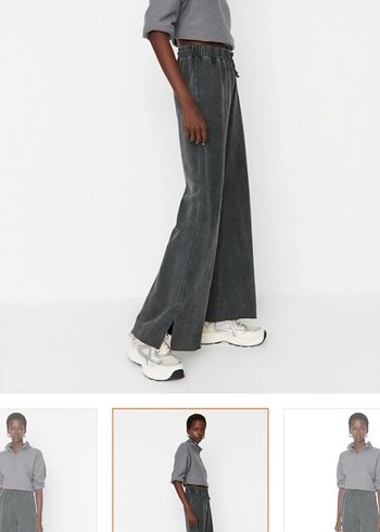 MİLLA 
Gri Batik Desenli Rahat Kesim Kadın Kot Eşofman - Görsel 3