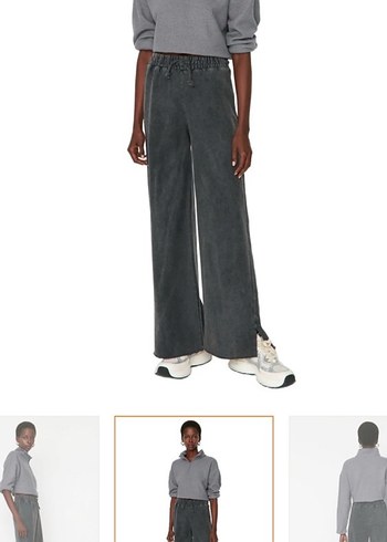 MİLLA 
Gri Batik Desenli Rahat Kesim Kadın Kot Eşofman - Görsel 4