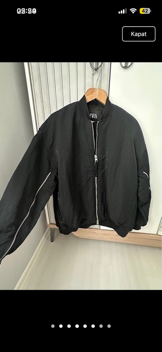 ZARA Siyah Fermuarlı Kadın Ceket - Görsel 2