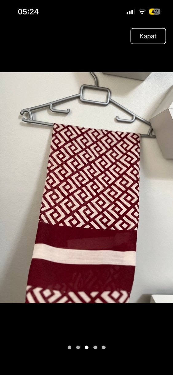 BEYMEN MUADİL Bordo Desenli Kadın Şal - Görsel 3