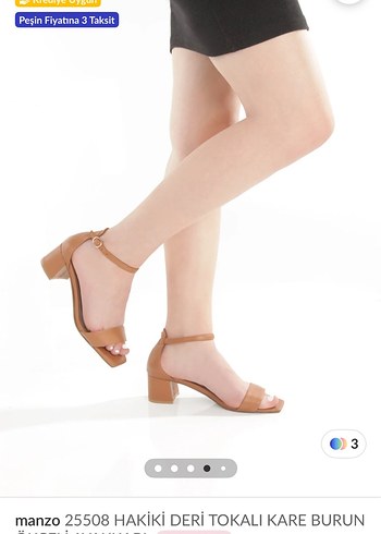 Camel Rengi Deri Tokalı Kare Burun Topuklu Kadın Ayakkabı - Görsel 2
