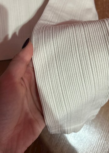 Trendyolmilla Fitilli Uzun Kollu Krem Rengi Crop - Görsel 3