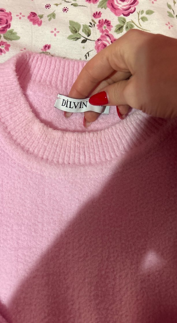 Dilvin Pembe Yumoş Kazak - Görsel 2