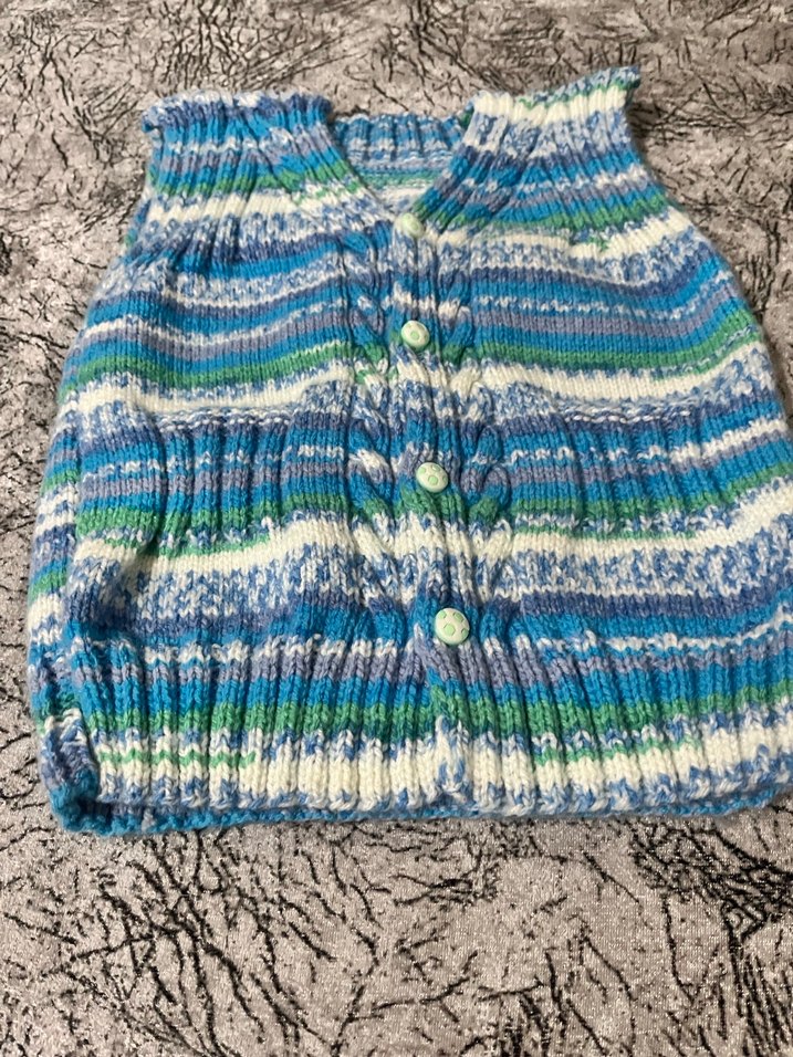 Erkek çocuk  Bohem Yaka Düğmeli Triko Yelek - Görsel 2