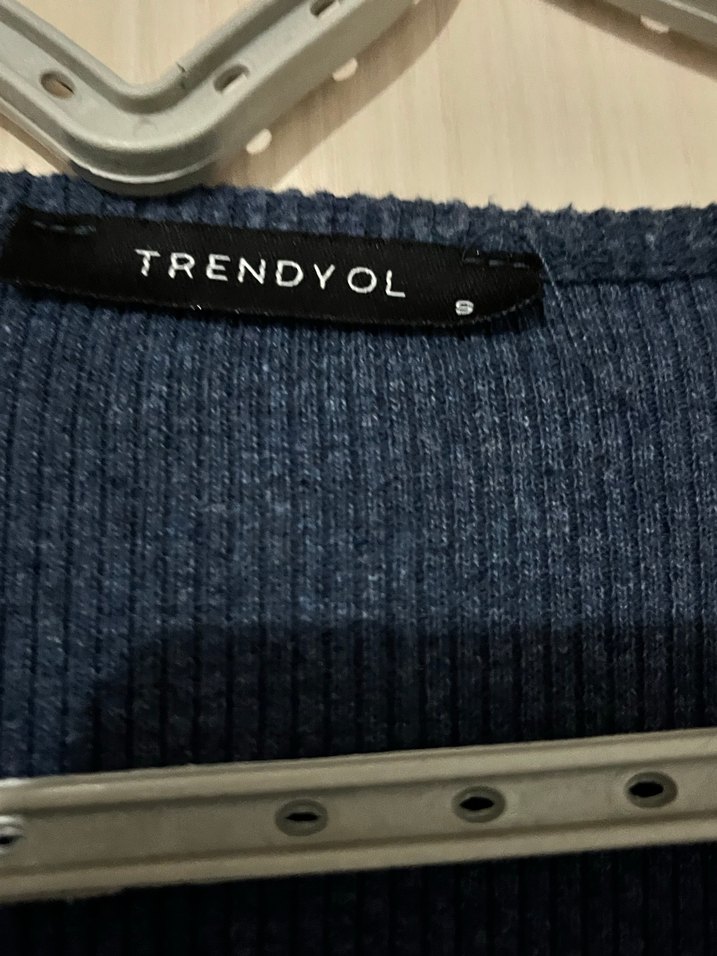 Mavi  fitilli  Elbise Uzun Kollu - Görsel 2