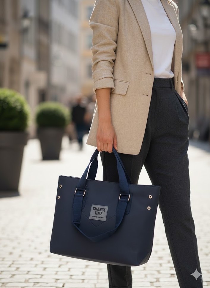 Gri Baskılı Tokalı Kadın Çanta - Görsel 3