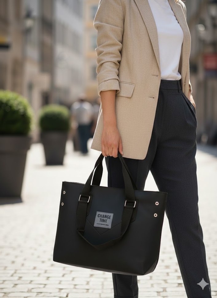 Siyah Tokalı Kadın Çanta - Görsel 3