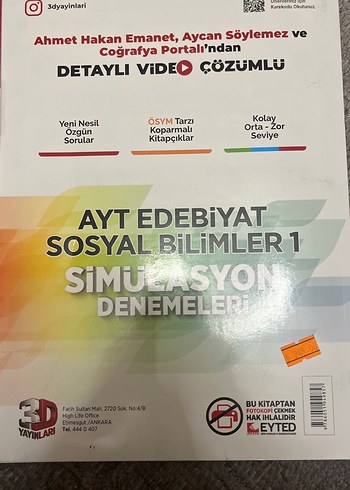 Ayt edebiyat 3d deneme