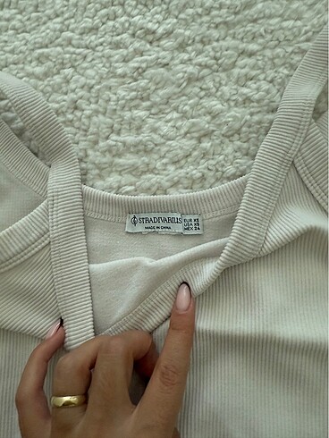 xs Beden Ekru askılı crop
